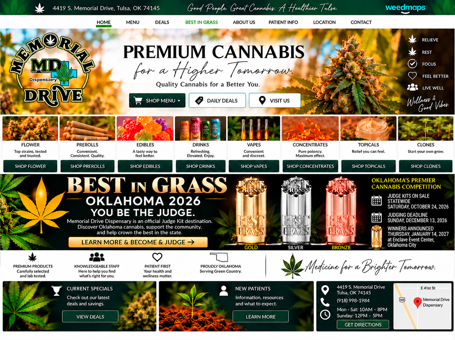 Memorial Drive Dispensary main page